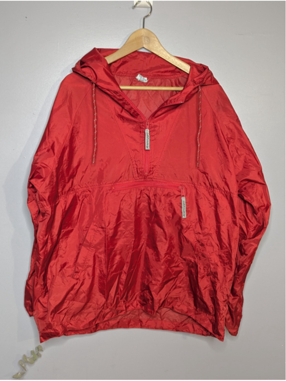 VTG Y2K Old Navy Windbreaker Jacket Red Striped Pullover RARE Made In Russia